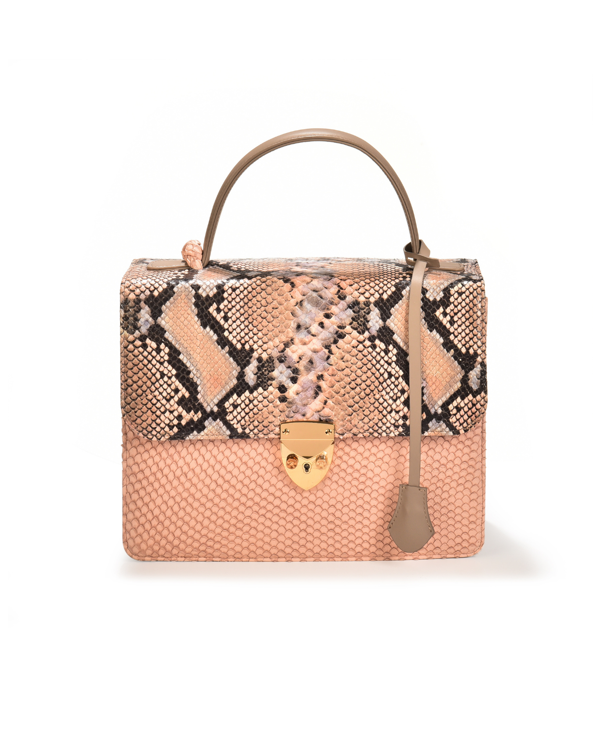 Alabama Italian Python Embossed Leather Handbag