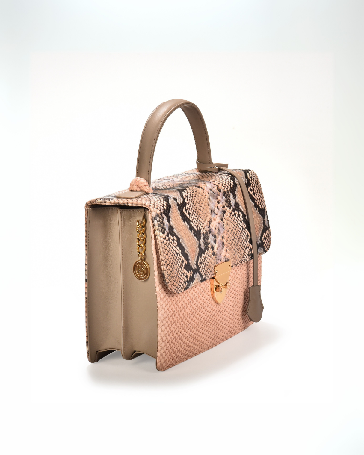 Alabama Italian Python Embossed Leather Handbag