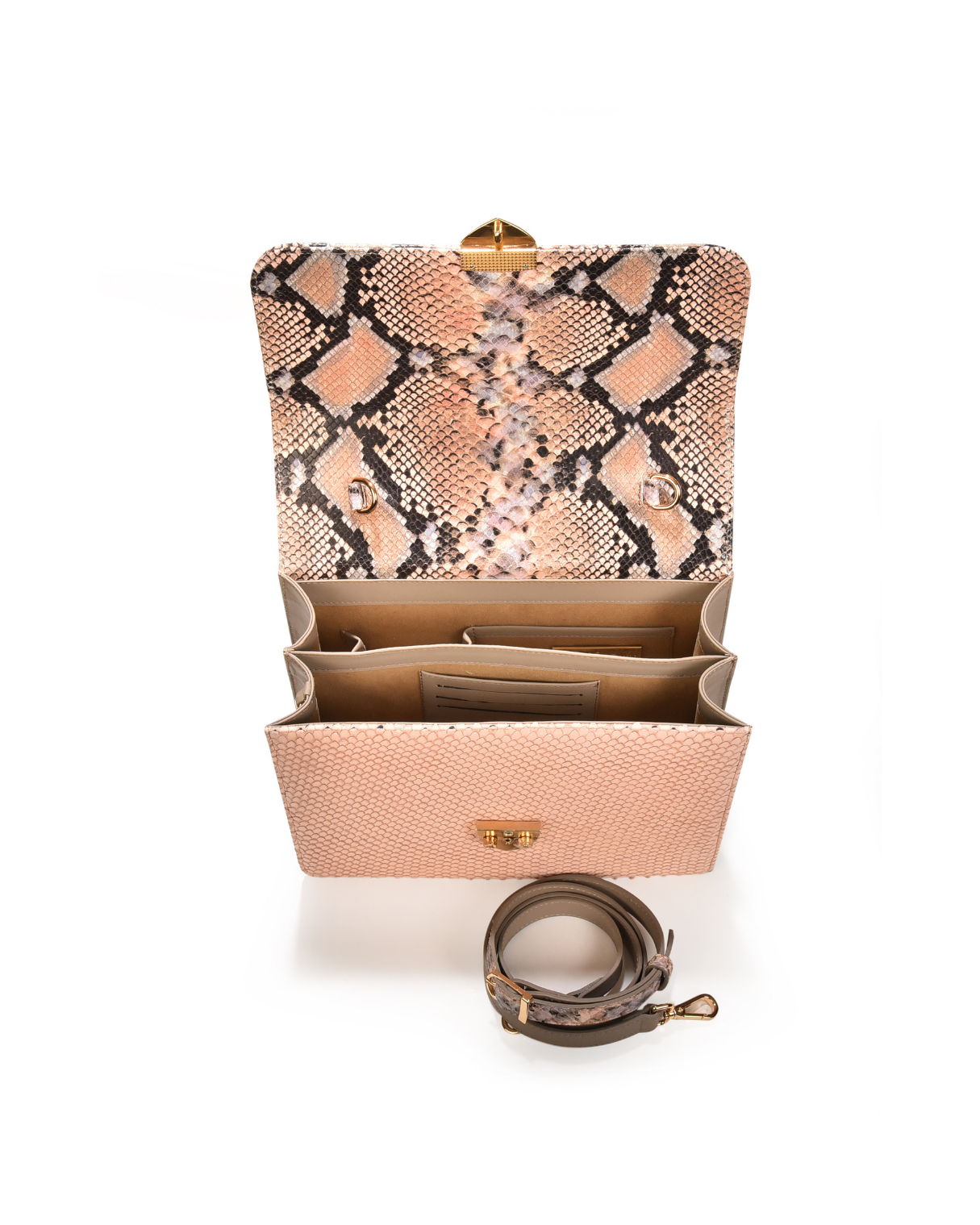 Alabama Italian Python Embossed Leather Handbag