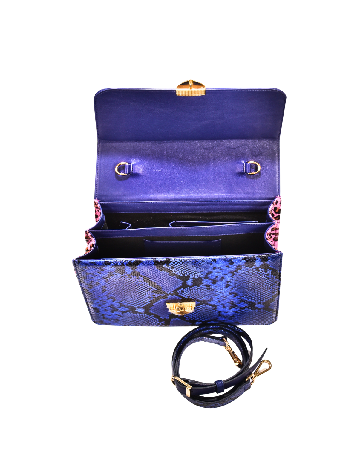 Alabama Italian Python Embossed Leather Handbag