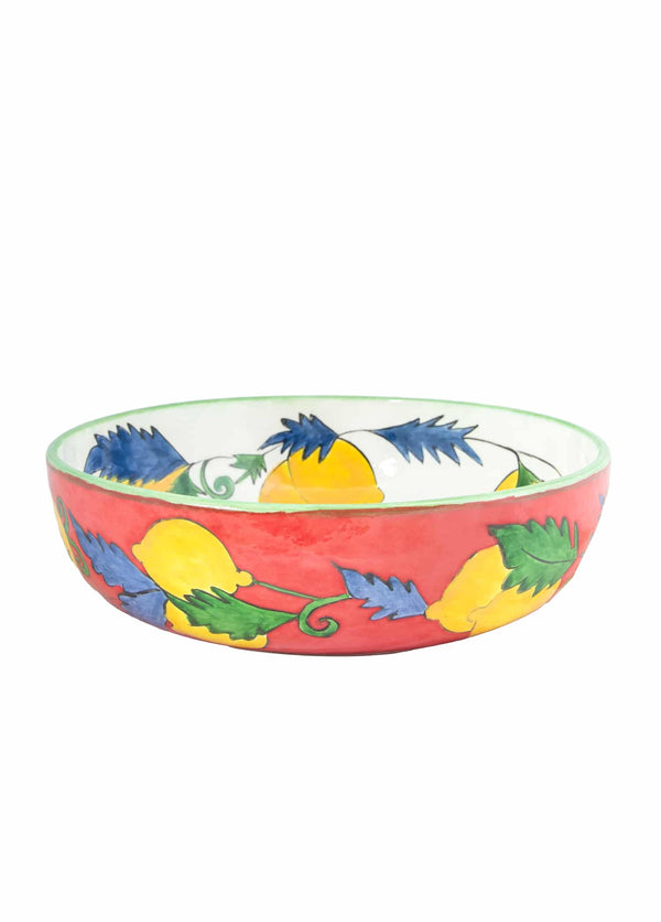 Amalfi Coast Handmade Red Ceramic Salad Bowl (28 cm)