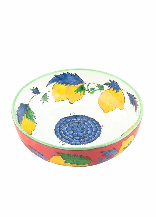 Amalfi Coast Handmade Red Ceramic Salad Bowl (28 cm)