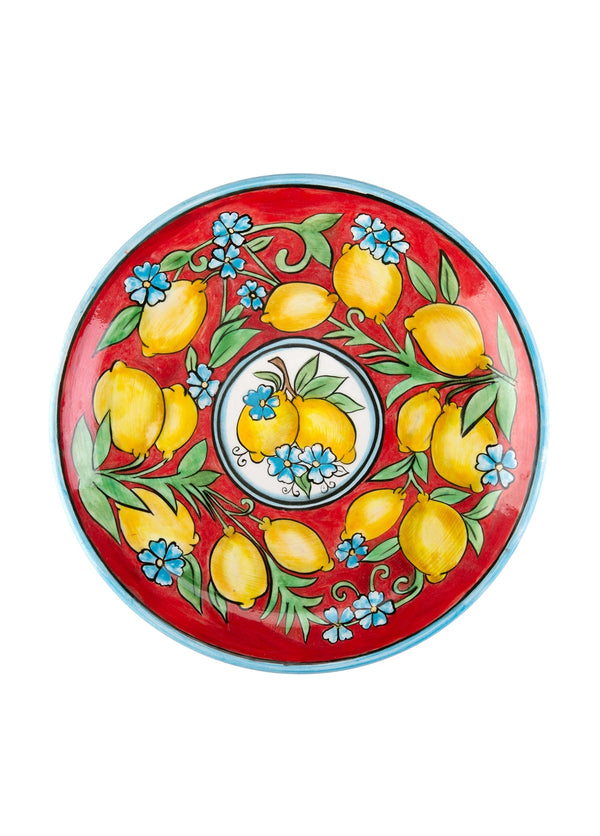 Amalfi Coast Handmade Red Ceramic Dinner Plate (30 cm)