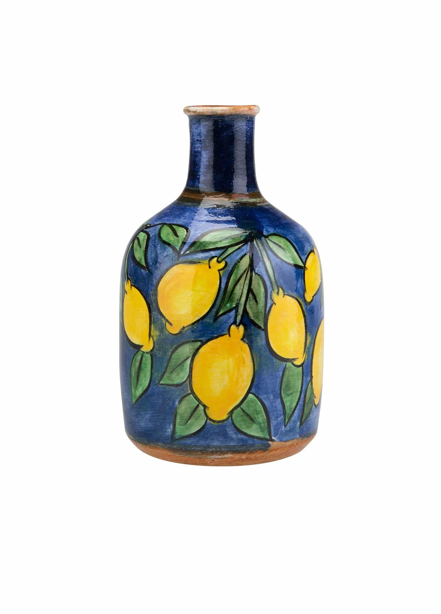 Amalfi Coast Handmade Cobalt Lemon Ceramic Mini Vase (15 cm)