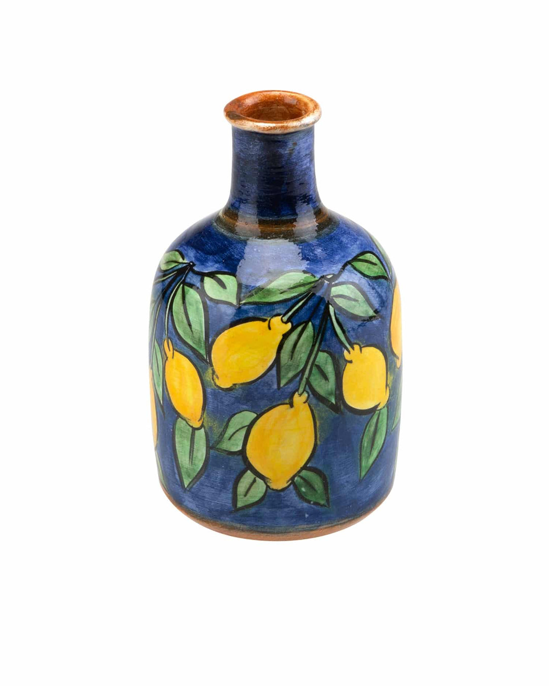 Amalfi Coast Handmade Cobalt Lemon Ceramic Mini Vase (15 cm)
