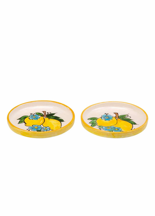 Amalfi Coast Handmade Lemon Pattern Ceramic Mini Plate (12 cm)
