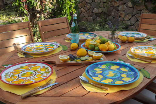 Amalfi Coast Handmade Ceramic “Golden Fall” Dinner Plate 30 cm