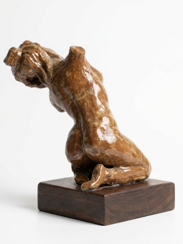 Atlas Rising Handmade Brown Figure Sculpture