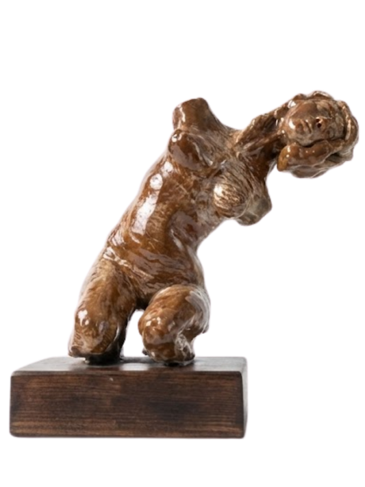 Atlas Rising Handmade Brown Figure Sculpture