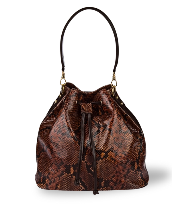 Austin Italian Python Leather Shoulder Bag