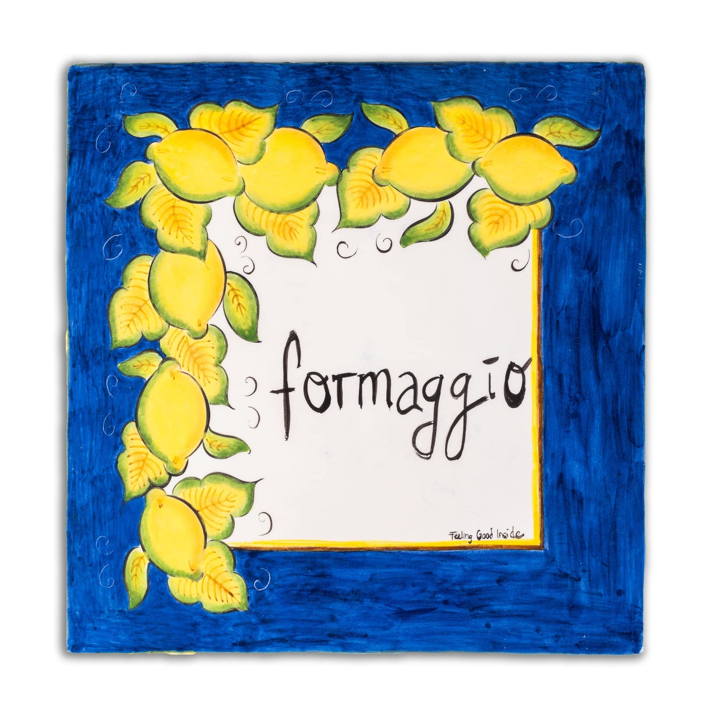 Brava Lemon Handmade Ceramic Formaggio Cheese Plate