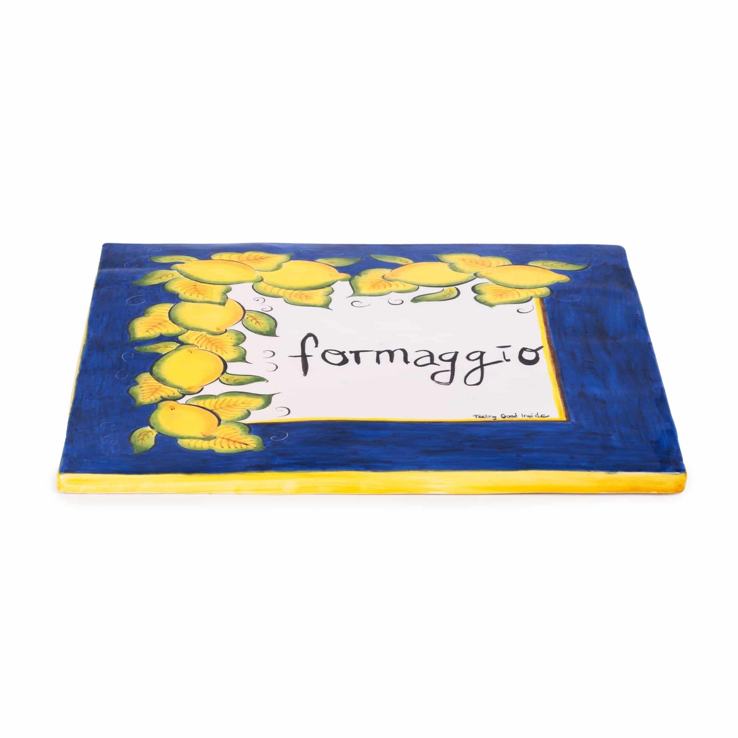 Brava Lemon Handmade Ceramic Formaggio Cheese Plate