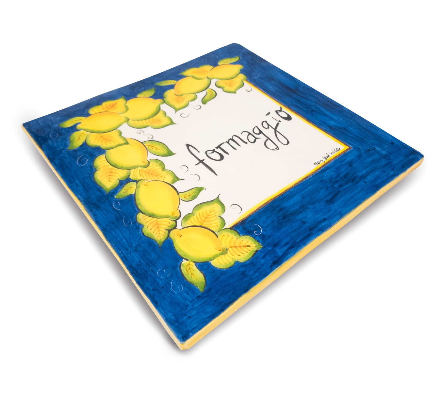 Brava Lemon Handmade Ceramic Formaggio Cheese Plate