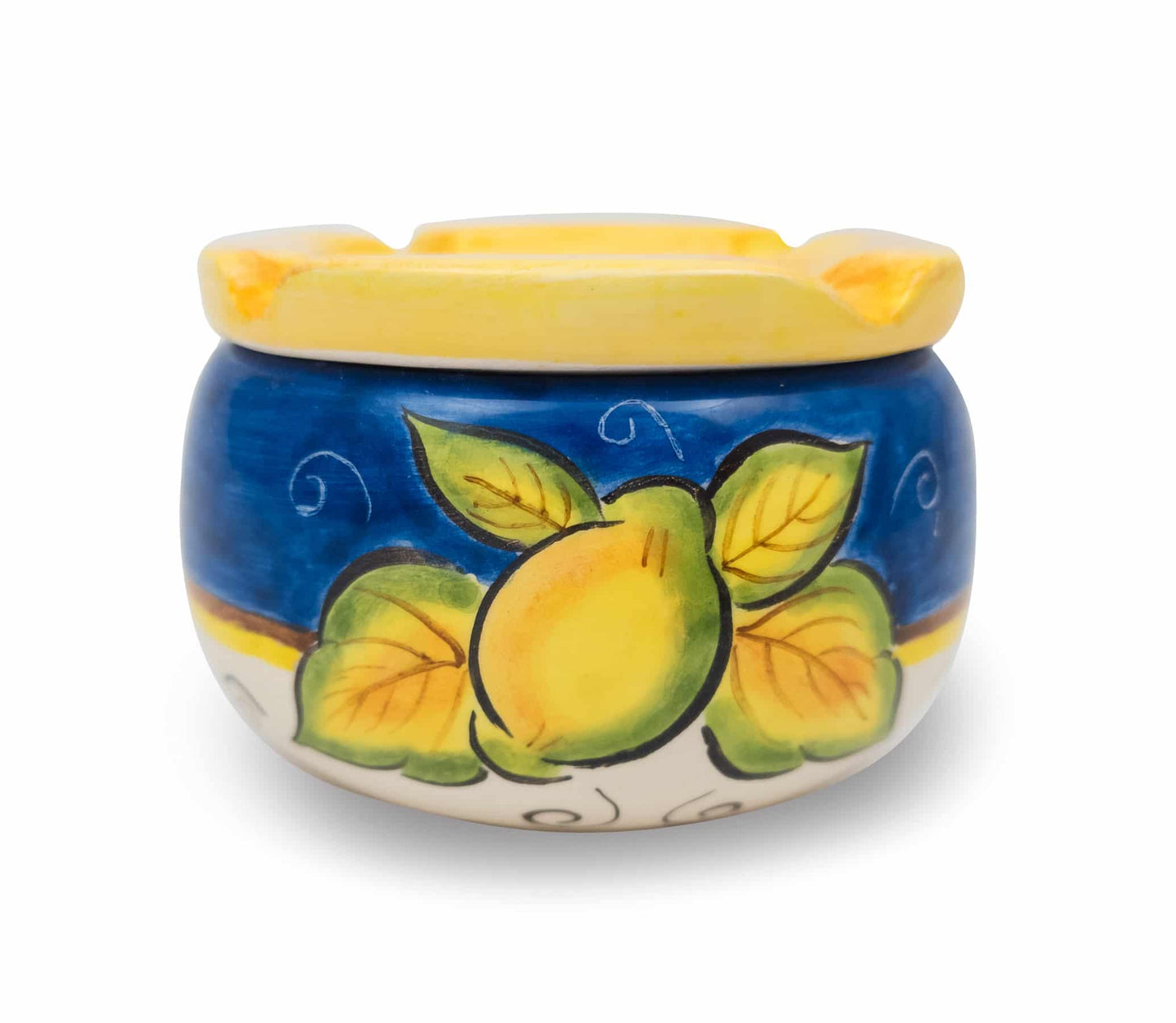 Brava Lemon Handmade Ceramic Blue Ashtray