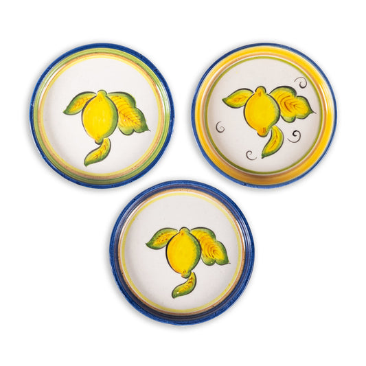 Brava Lemon Handmade Ceramic Mini Plate Set of 3