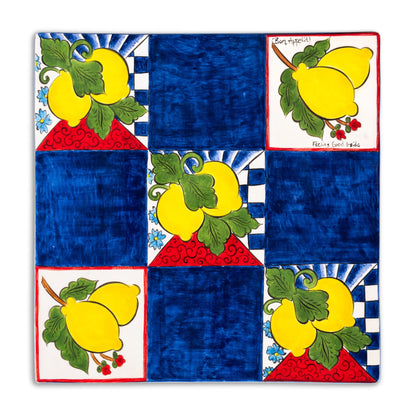 Brava Lemon Handmade Ceramic Tile Cheese Plate