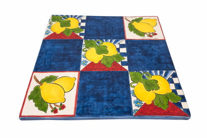 Brava Lemon Handmade Ceramic Tile Cheese Plate