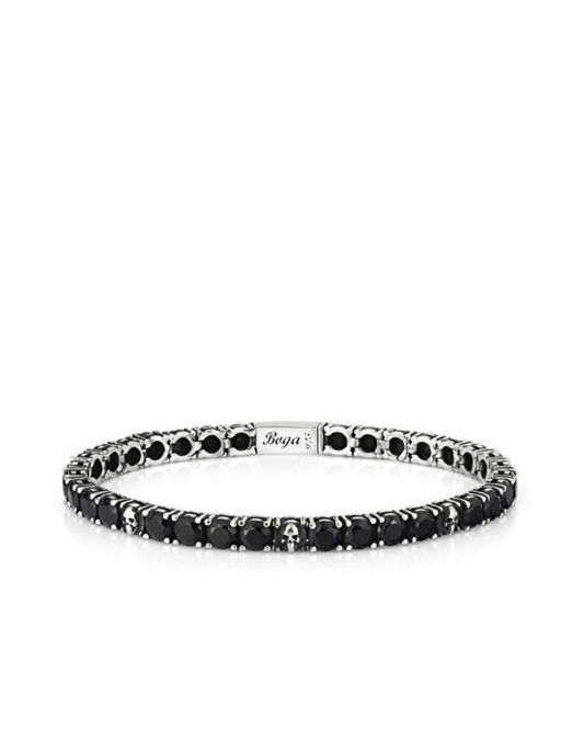 B Lock Skull Tennis Black Men’s Bracelet