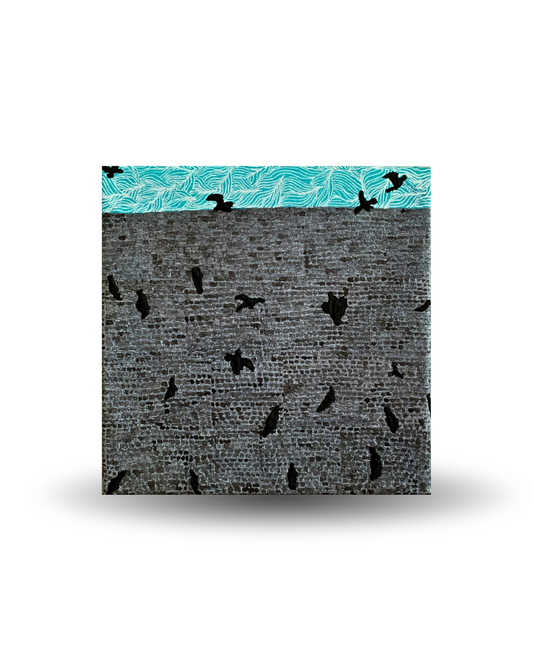 Birdy 25x25cm Neo-Organic Surrealist Painting