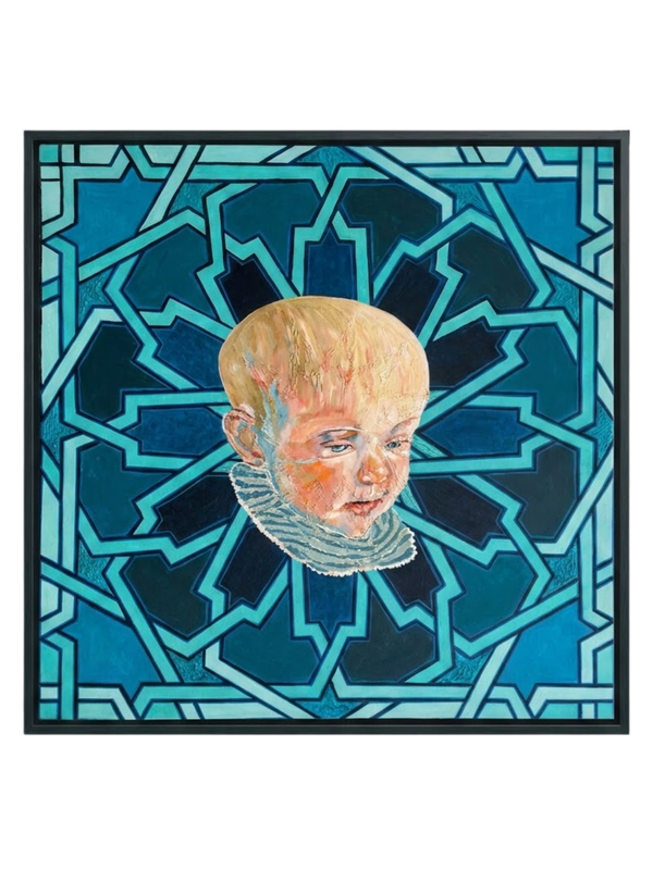 Blue Baby 90×90cm Figurative Expressionism Surrealism Oil Painting