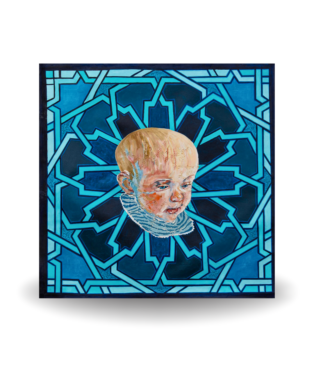 Blue Baby 90×90cm Figurative Expressionism Surrealism Oil Painting