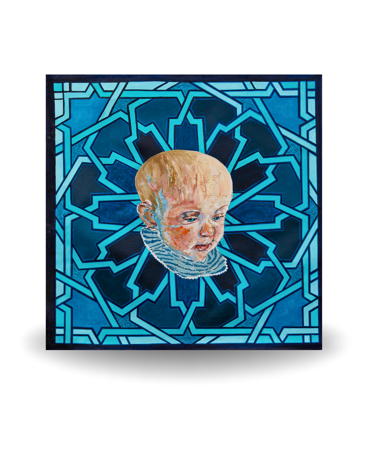 Blue Baby 90×90cm Figurative Expressionism Surrealism Oil Painting