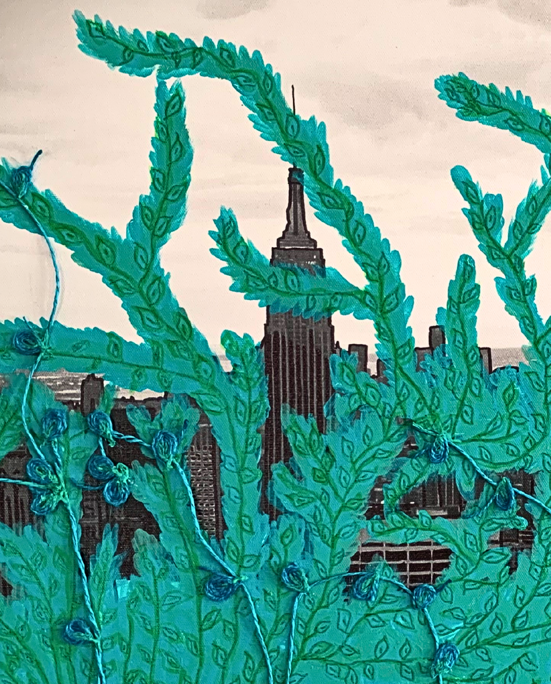 City Garden  50x70cm Mixed Media Acrylic & Resin Painting