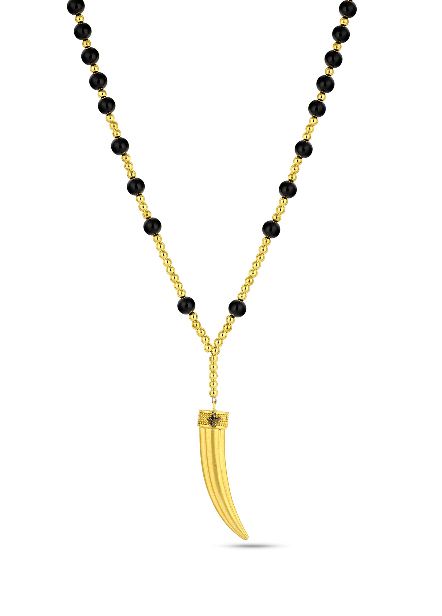 Claw Fleur De Lis Gem Stone Gold Kaplama Necklace