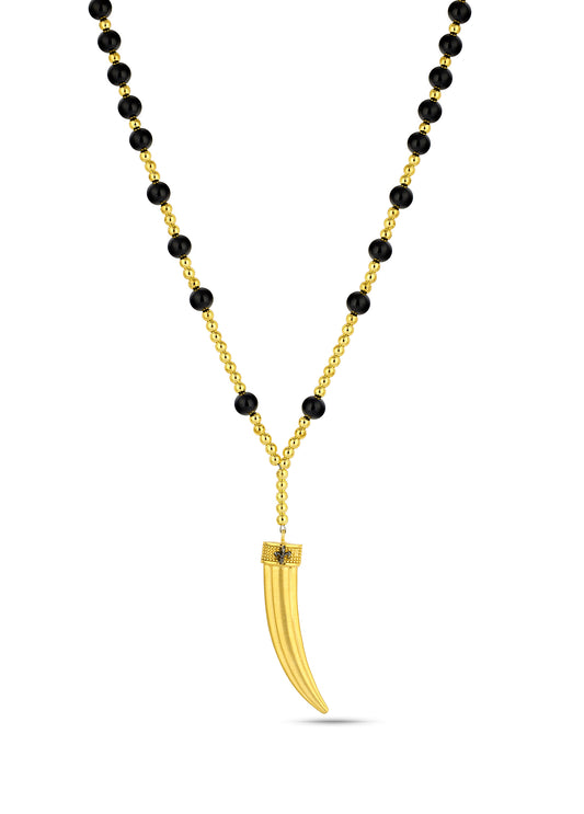 Claw Fleur De Lis Gem Stone Gold Kaplama Necklace