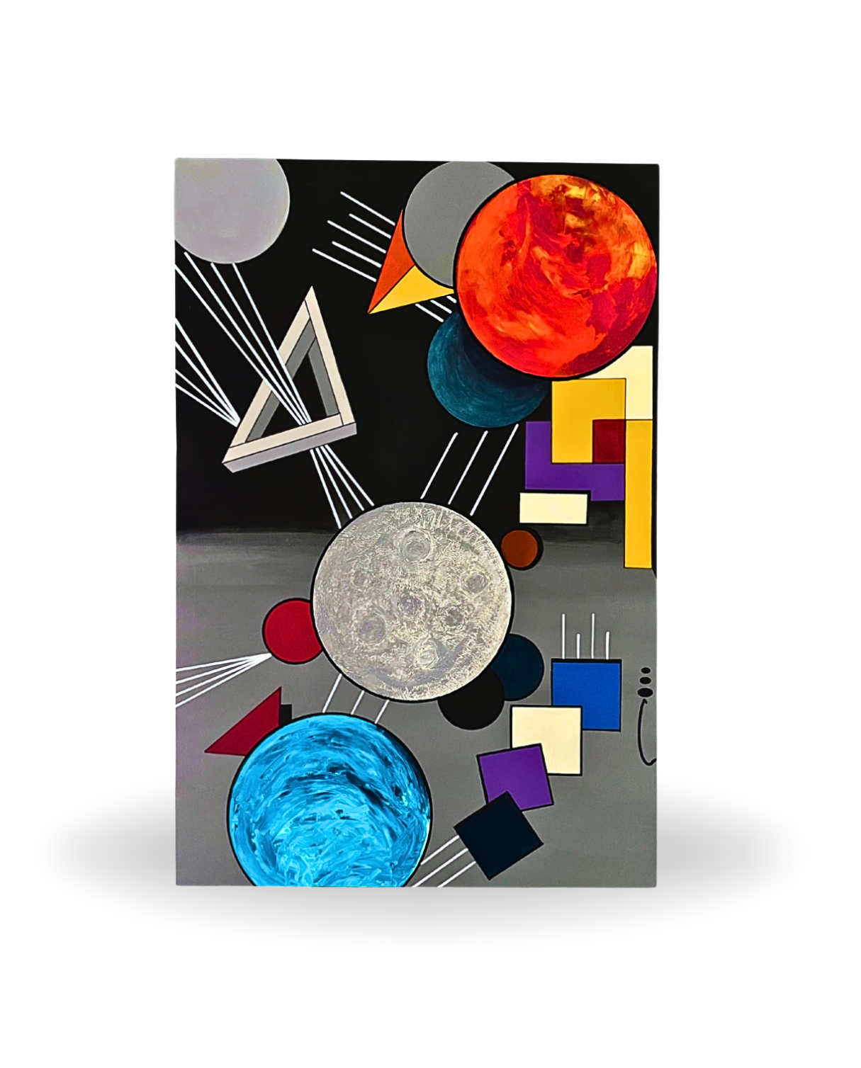 Cosmic Balance 90 × 60 cm Geometric Abstraction Oil Painting On Canvas