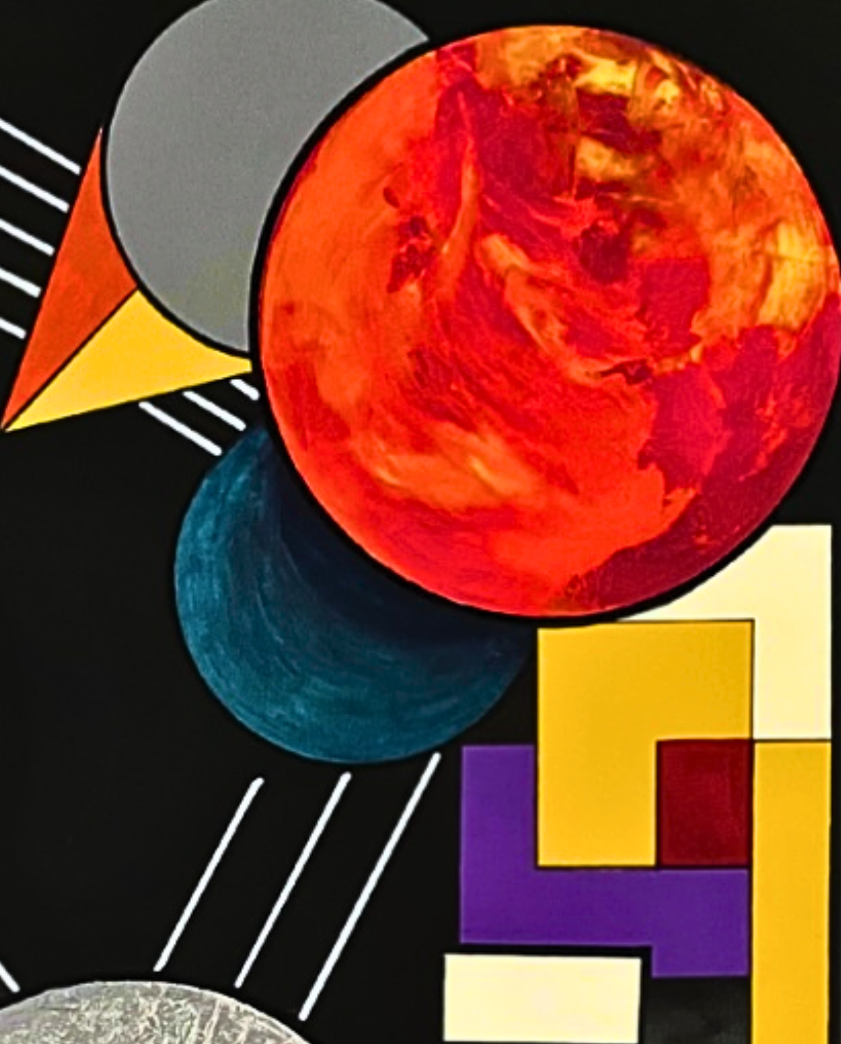 Cosmic Balance 90 × 60 cm Geometric Abstraction Oil Painting On Canvas