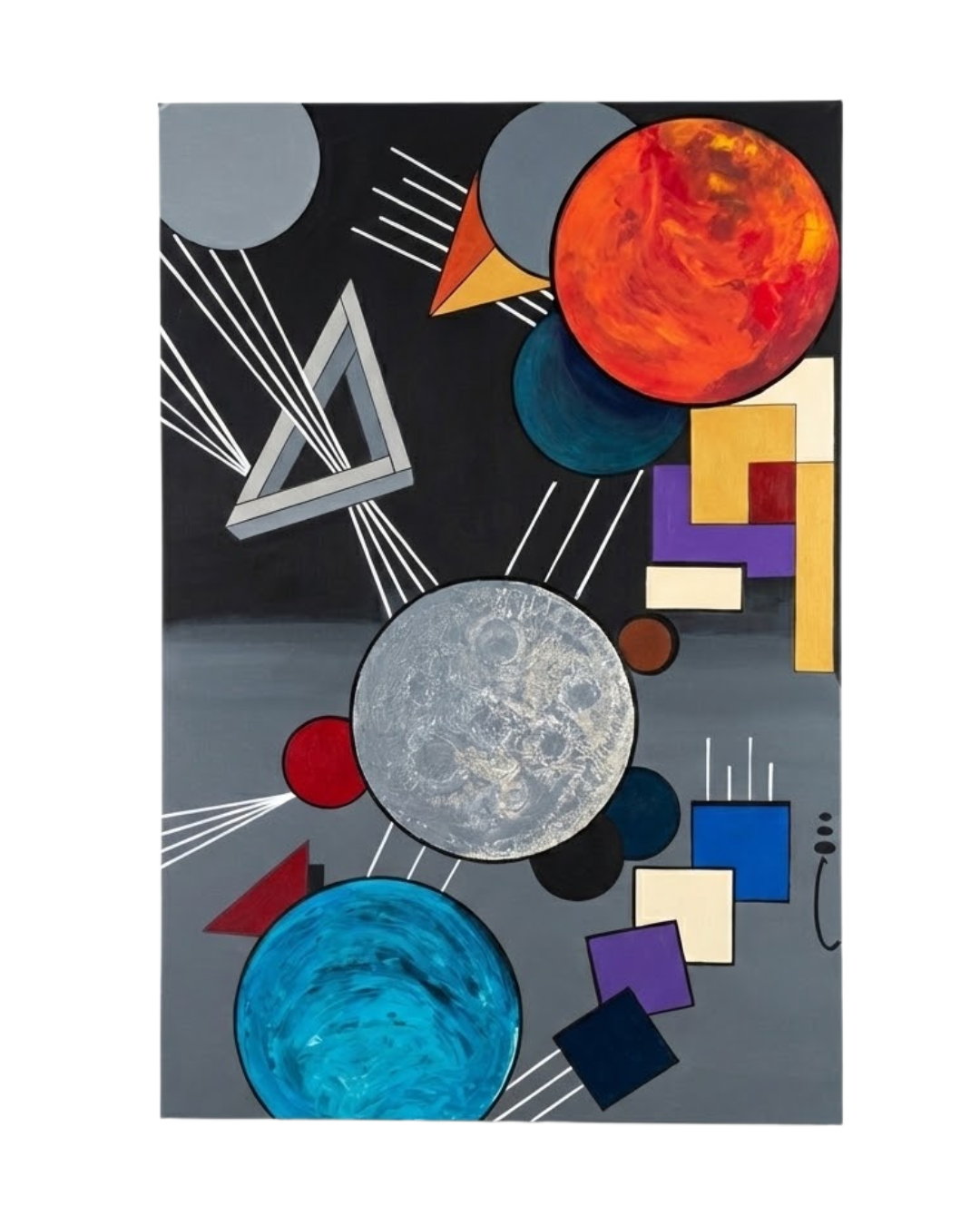 Cosmic Balance 90 × 60 cm Geometric Abstraction Oil Painting On Canvas