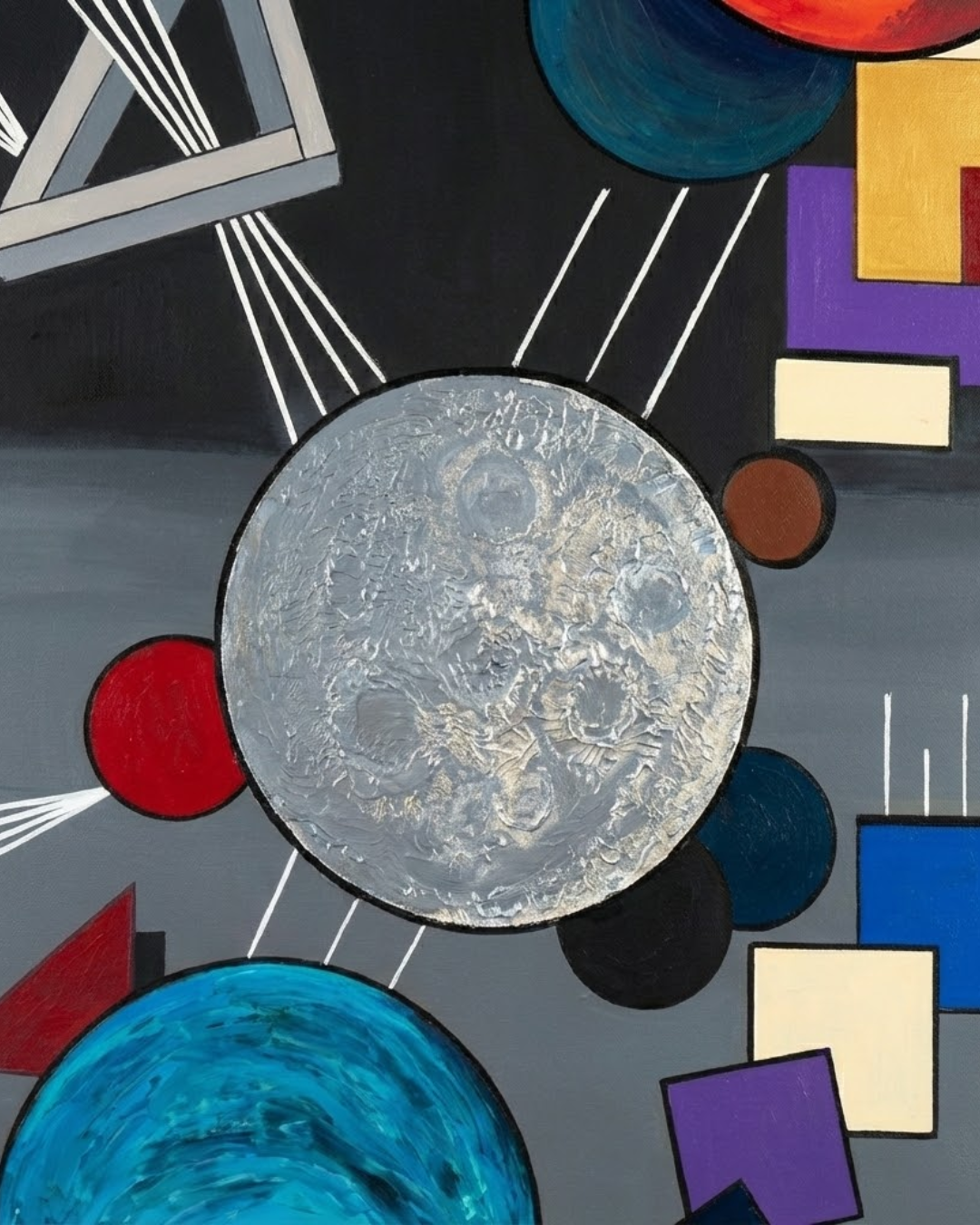 Cosmic Balance 90 × 60 cm Geometric Abstraction Oil Painting On Canvas