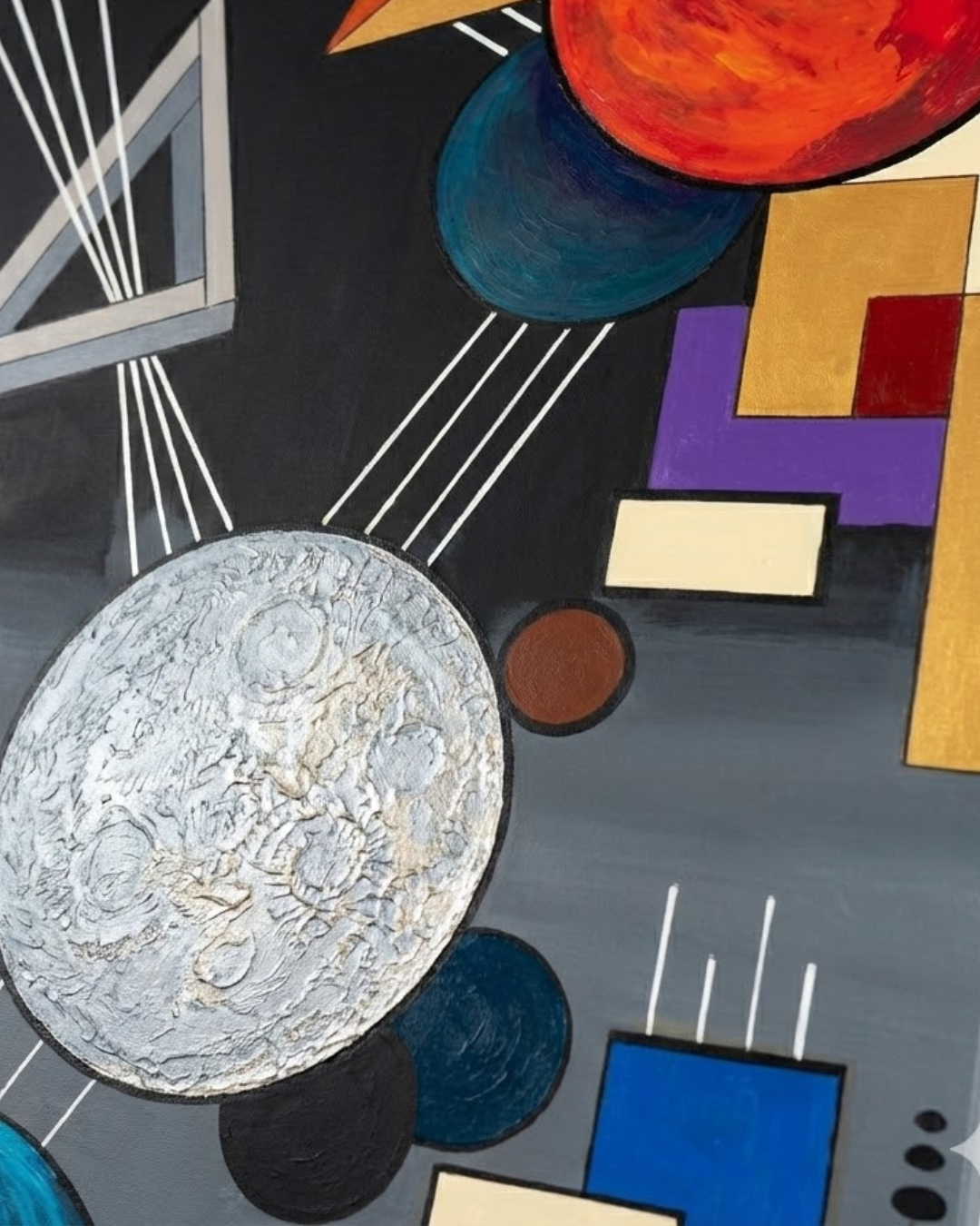 Cosmic Balance 90 × 60 cm Geometric Abstraction Oil Painting On Canvas