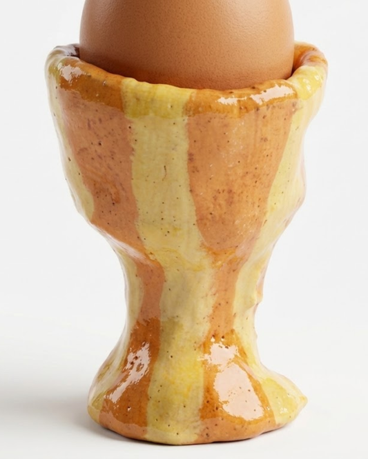Crackled Egg Cup 8×7 cm Abstract Handmade Ceramic Tableware