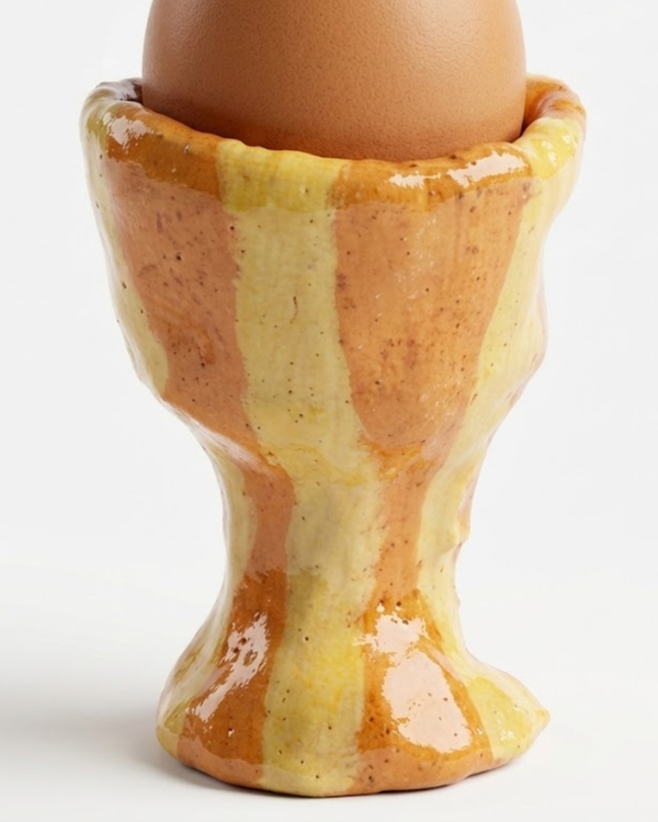 Crackled Egg Cup 8×7 cm Abstract Handmade Ceramic Tableware