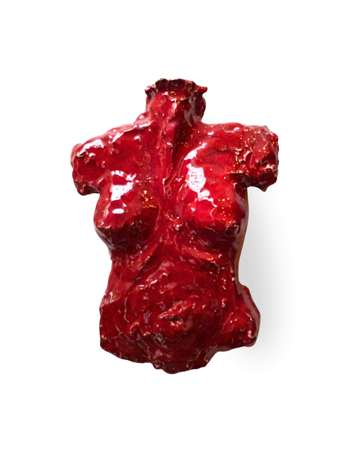 Crimson Torso Handmade Red Bust Wall Sculpture