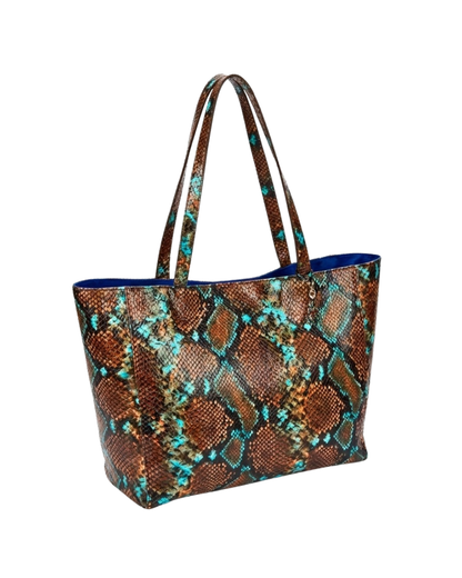 Dakota Italian Python Embossed Leather Handbag