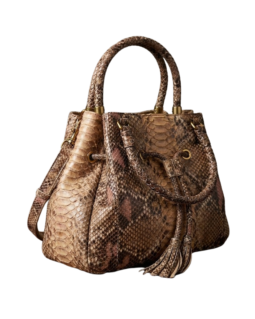 Damas Italian Python Leather Handbag