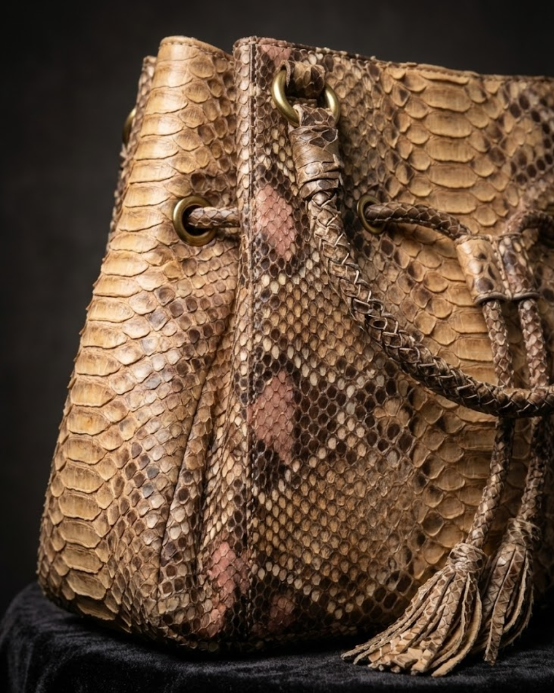 Damas Italian Python Leather Handbag