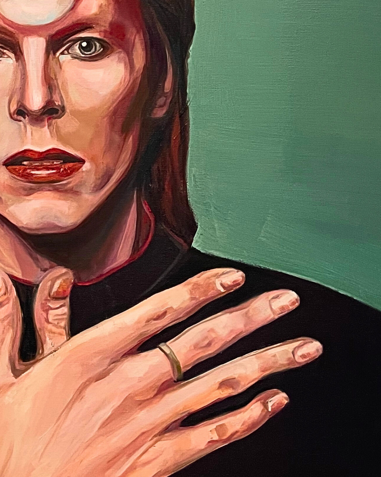 David Bowie 60×60cm Figurative Expressionism Surrealism Oil Painting