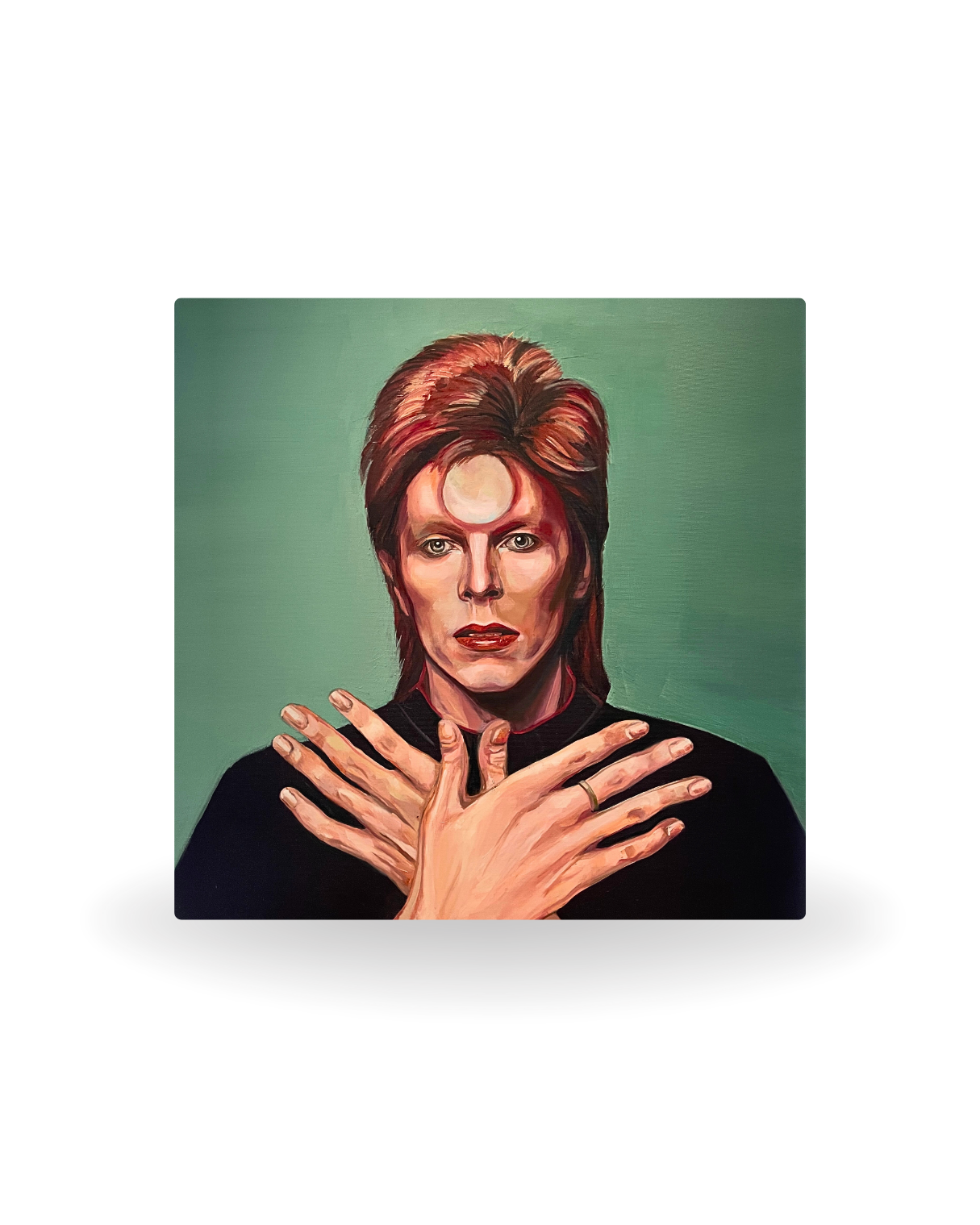 David Bowie 60×60cm Figurative Expressionism Surrealism Oil Painting