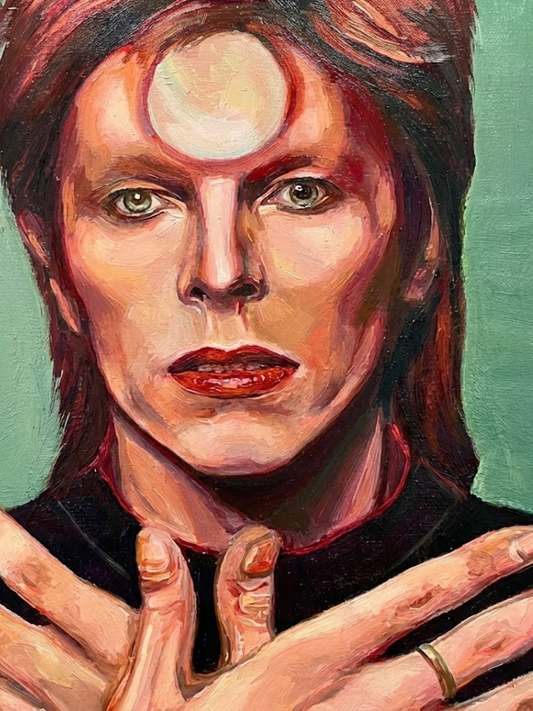 David Bowie 60×60cm Figurative Expressionism Surrealism Oil Painting