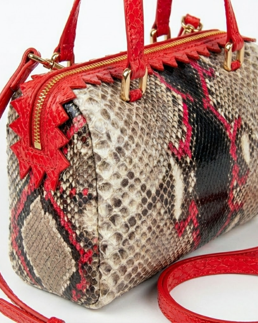 Delaware Italian Python Leather Handbag