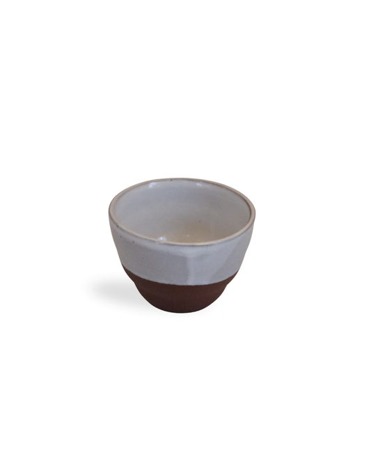 Earthblend Handmade Brown-White Ceramic Shot Cup