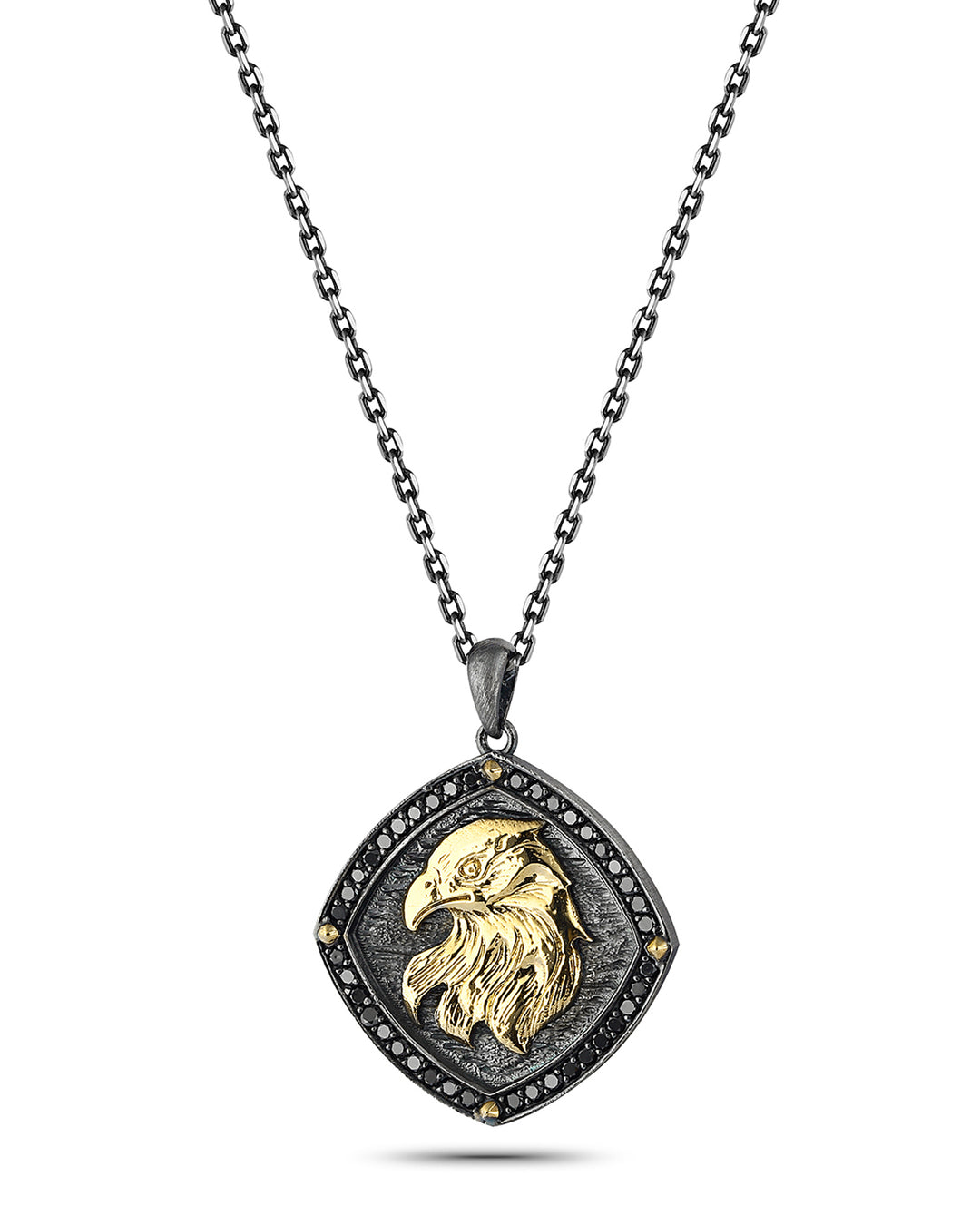 Engraved Eagle Men’s Gold Necklace