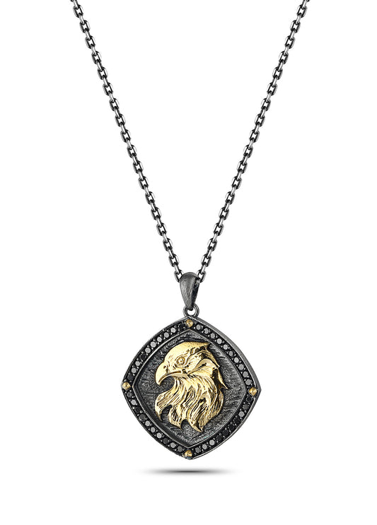 Engraved Eagle Men’s Gold Necklace
