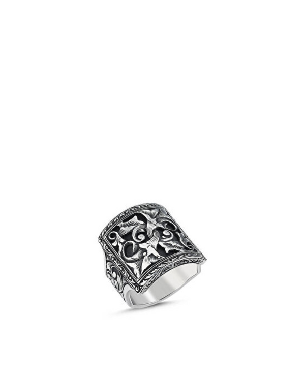 Engraved Men’s Silver Ring