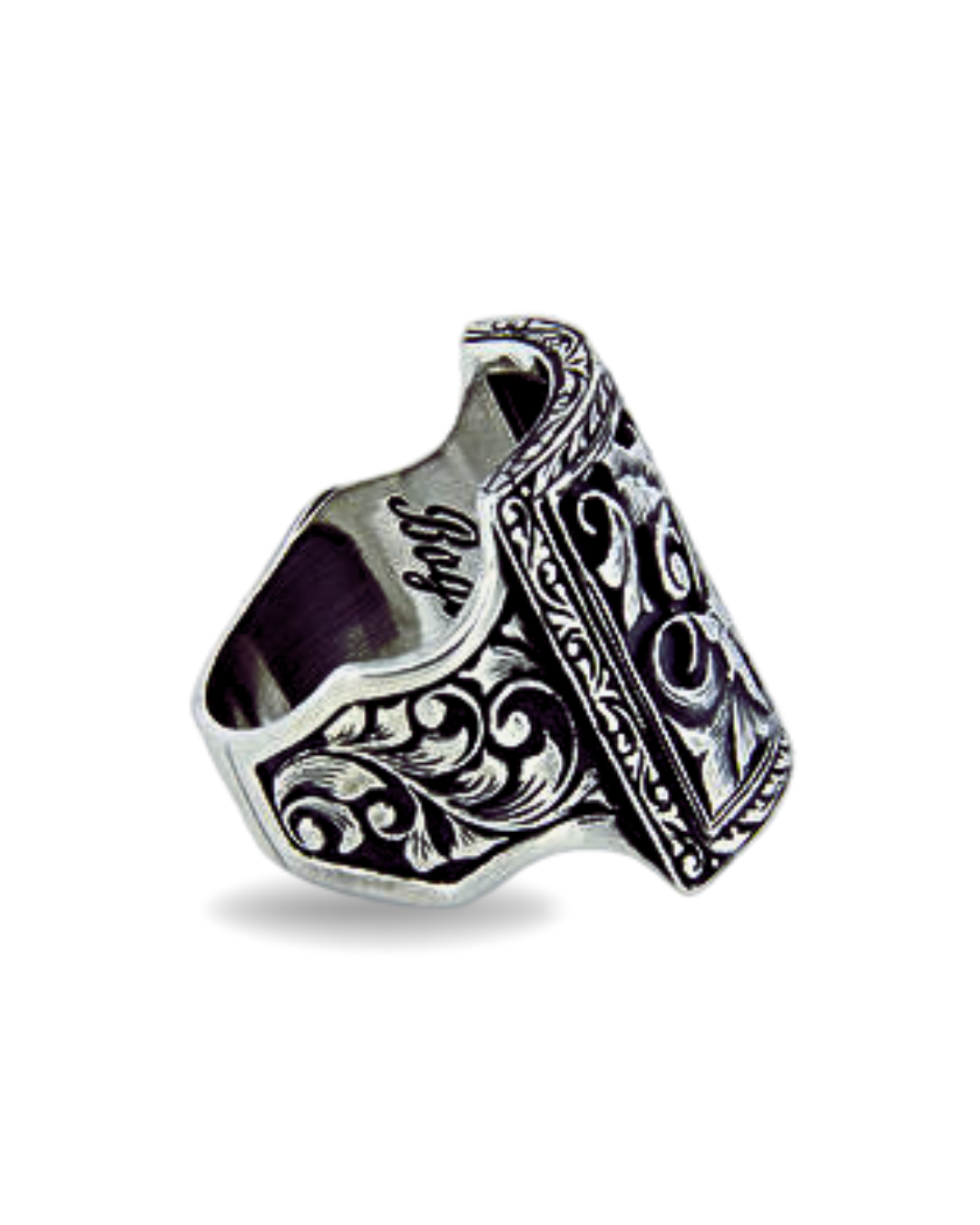 Engraved Men’s Silver Ring
