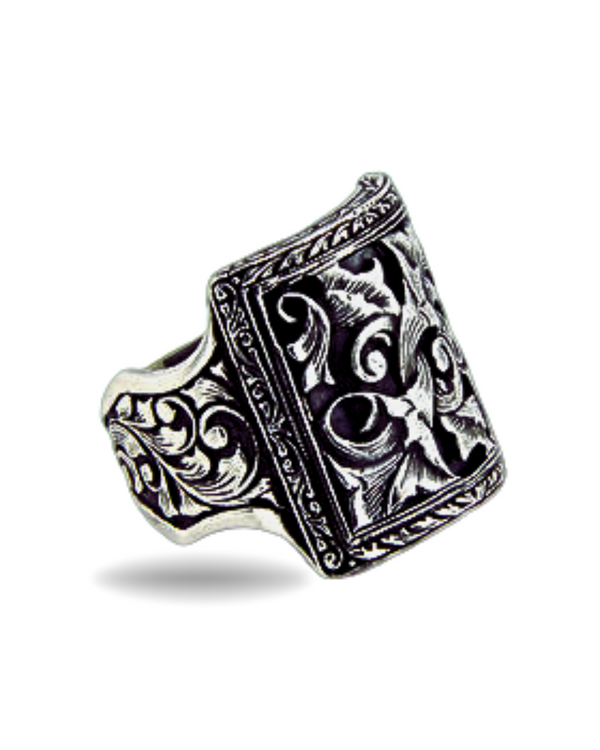 Engraved Men’s Silver Ring
